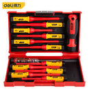 Deli DL510012 12 Pcs Insulation Tool Set – Professional Electrical Kit with Insulated Screwdrivers for Workshop, Installation, and Maintenance Applications