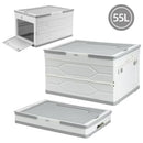 Deli DL884055 55L 550x355x290mm Plastic Tool Box – Heavy Duty PP Storage Box with 50kg Load Capacity for Workshop Construction DIY and Automotive Use