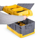 Deli DL884245 45L 500x290x300mm Plastic Tool Box – Heavy Duty PP Storage Box with 100kg Load Capacity for Workshop Construction DIY and Automotive Use