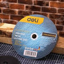 Deli EDH-SZP230-E2 230mm x 1.6mm x 22.2mm Flat Centre Abrasive Metal Cutting Disc – Heavy Duty Professional Cutting Wheel for Steel, Metal Fabrication, and Industrial Applications