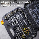 Deli EDL1044 1/2" 1/4" 44 Pcs Socket Set – Heavy Duty Professional Tool Kit for Workshop, Automotive, and Mechanical Applications