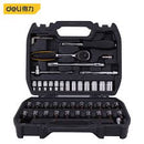 Deli EDL1046 1/4" 45 Pcs Socket Set – Heavy Duty Professional Tool Kit for Workshop, Automotive, and Mechanical Applications