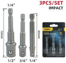 Deli EDL110002 1/4" 3/8" 1/2" Impact Socket Adapter 3 Pcs Set – Heavy Duty Professional Tool for Workshop, Automotive, and Industrial Applications