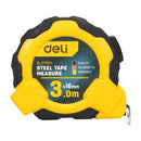 Deli EDL3795Y 3m x 16mm Steel Measuring Tape – Heavy Duty Professional One-Button Tape with Metric and Inch Markings for Workshop, Construction, and Industrial Applications 