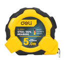 Deli EDL3797Y 5m x 25mm Steel Measuring Tape – Heavy Duty Professional Tape with Self-Lock Function for Workshop, Construction, and Industrial Applications