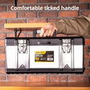 Deli EDL432020 20" 470x220x220mm Stainless Steel Tool Box – Heavy Duty Professional Storage Solution for Workshop, Construction, Automotive, and Industrial Applications