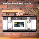 Deli EDL432717 17" 400x180x180mm Stainless Steel Tool Box – Heavy Duty Professional Storage Solution for Workshop, Construction, Automotive, and Industrial Applications