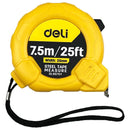 Deli EDL9075Y 7.5m x 125mm Steel Measuring Tape – Heavy Duty Professional One-Button Tape with Metric and Inch Markings for Workshop, Construction, and Industrial Applications 