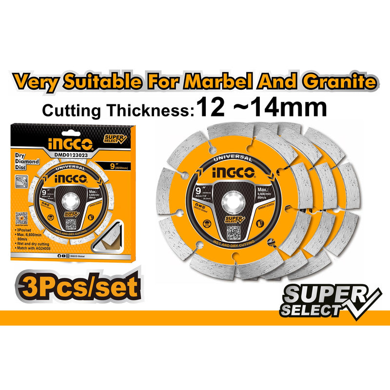 Ingco DMD0123023 Dry diamond disc "230(9"")X22.2mm