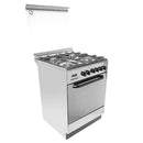 Ramtons EB/215 4-Burner Stainless Steel Elba Gas Cooker – Durable Stainless Steel, Efficient Heat Distribution, Easy to Use, Perfect for Home, Kitchen