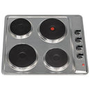 Ramtons EB/601 4-Zone Electric Hob Stainless Steel – Built-In 4 Burner Electric Cooktop with Durable Stainless Steel Finish and Easy-to-Use Touch Controls for Modern Kitchens