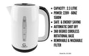 Eurochef EC-K06 2.3L Cordless Electric Kettle – Fast-Boiling Stainless Steel Kettle with Auto Shut-Off, Large Capacity & Cordless Convenience for Home & Office Use