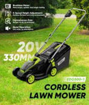 Deli EDG500-1 20V Cordless Lawn Mower – Battery Powered Grass Cutter for Fast, Clean & Quiet Garden Lawn Trimming