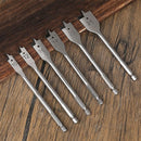 Deli EDH-MBZ006-ED1 10mm 12mm 16mm 18mm 20mm 25mm 6pcs Flat Wood Drill Bit Set – Professional Spade Drill Bits for Woodworking, Carpentry, and Construction Applications