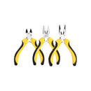 Deli EDL103201-3 3 Piece Mini Pliers Set – Precision Compact Pliers Set for Electronics Repair, Electrical Work, Workshop Maintenance, and DIY Applications
