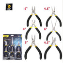 Deli EDL103205-6 6 Pcs Mini Pliers Set – 4″ to 6″ Carbon Steel Precision Hand Tool Kit with Assorted Long Nose, Diagonal Cutter & Combination Pliers for Electrical Repairs, Crafting & DIY Projects