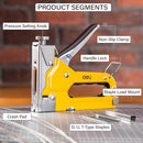 Deli EDL1313 3-in-1 Staple Gun – Heavy Duty Multi Function Staple, Brad and Nail Gun for Upholstery, Woodworking and Home DIY Use