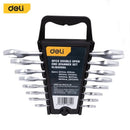 Deli EDL150008A 6–22mm 8PCS Offset Ring Spanner Set – Heavy Duty Professional Metric Wrench Kit for Automotive, Workshop, Construction, and Industrial Maintenance Applications