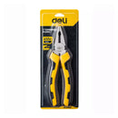 Deli EDL2008 8" 200mm Combination Pliers – Heavy Duty Black Finish Hand Tool with Two Color Anti-Slip Handle & Comfort Grip Handle