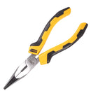 Deli EDL2106 6" Extended Straight Pliers – Long Nose Precision Hand Tool with Yellow Comfort Grip Handle