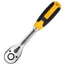 Deli EDL2521 1/2 Inch 45 Tooth Ratchet Wrench – Heavy Duty Reversible Ratchet Hand Tool with Quick Release and Comfortable Grip for Automotive, Mechanical and Workshop Use