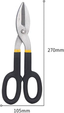 Deli EDL25912 12" Tin Snip – Heavy Duty Professional Cutting Tool with Maximum Cutting Thickness for Carbon Steel ≤0.8mm & Stainless Steel ≤0.6mm, Industrial Grade Workshop, Construction, and Fabrication Hand Tool