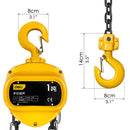 Deli EDL301 1 Ton Chain Block – Heavy Duty Manual Chain Hoist with Precision Gear System for Heavy Lifting, Rigging, Construction and Workshop Applications