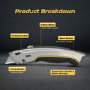Deli EDL410 153x45mm Utility Knife – Heavy Duty Cutting Tool with 61x19mm Blade for Workshop, Construction, Packaging, and Industrial Applications