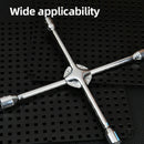 Deli EDL4416 16 Inch Cross Wrench – Heavy Duty Professional 4 Way Lug Wrench for Automotive Tire and Wheel Applications