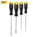 Deli EDL620004 4 Piece CR-V Screwdriver Set – Heavy Duty Round Blade Tools for Workshop, Automotive, Electrical, and Maintenance Applications
