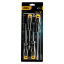 Deli EDL620004 4 Piece CR-V Screwdriver Set – Heavy Duty Round Blade Tools for Workshop, Automotive, Electrical, and Maintenance Applications