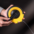 Deli EDL9830ZY 30m x 12.5mm Fibreglass Measuring Tape – Dual Metric & Inch Graduations for Construction, Surveying and Layout Applications