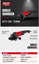 Efftool AG11-230 Angle Grinder – Powerful Metal & Wood Cutting Tool, 230mm