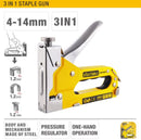 Uyustools EGU002 3-Way Staple Gun – Compatible with 4–14 mm Staples, Multi-Purpose Tacker for Upholstery, Woodworking & DIY