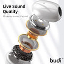 Budi EP17W Wireless Bluetooth Earbuds – True Wireless Earphones with Charging Case & HD Microphone
