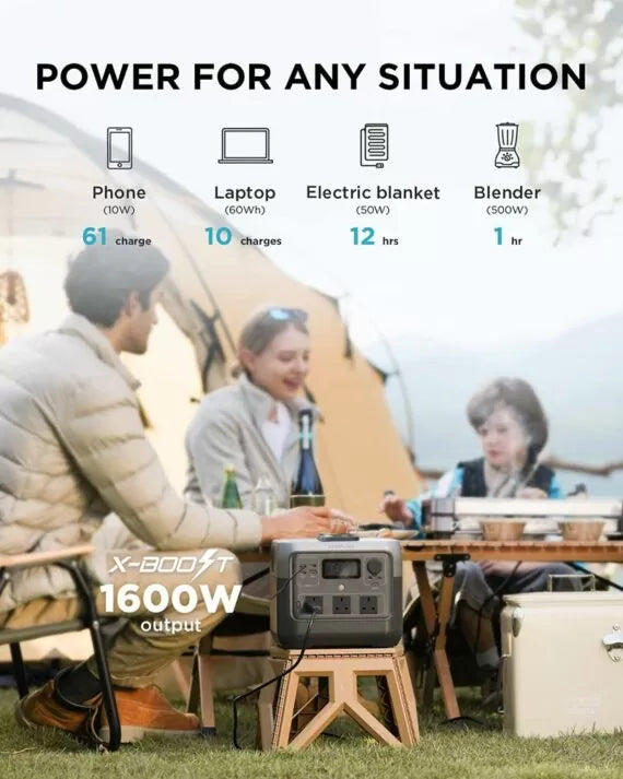 EcoFlow River 2 Pro Power Station 768 Wh Portable Power Station - ZMR620-B-UK