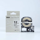 Epson SS-12KW 12mm 8m Black on White Tape – Provides clear, durable labeling for organization at home, office, or commercial use