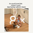 Eufy Indoor Cam S350 smartphone app view showing AI tracking and zoom