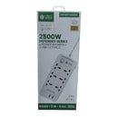Lightwave LW-EXT-62U2C-3P 6-way power extension socket with 2 USB and 2 Type-C ports and 3-metre cable