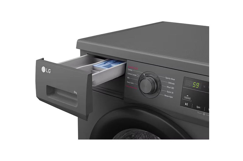LG F4J3TYG6J 8KG Front Load Washing Machine- 6 Motion Direct Drive, Smart Diagnosis &amp; Energy-Efficient Performance