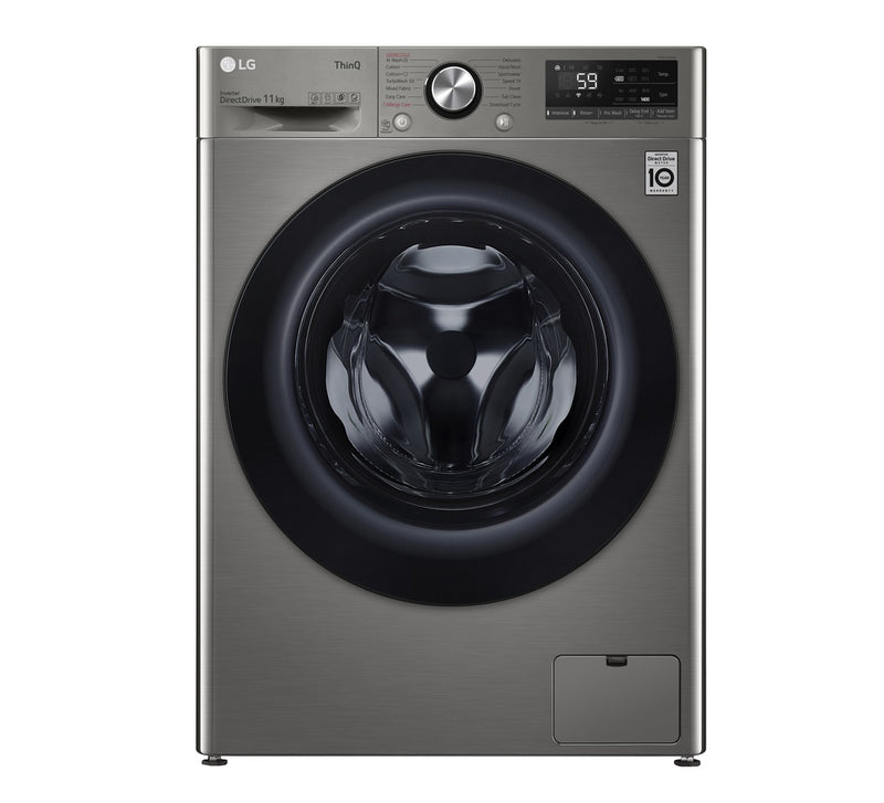 LG F4Y5EYGYPV 11 KG Front Load Washing Machine- Inverter Direct Drive, Smart & Energy Efficient
