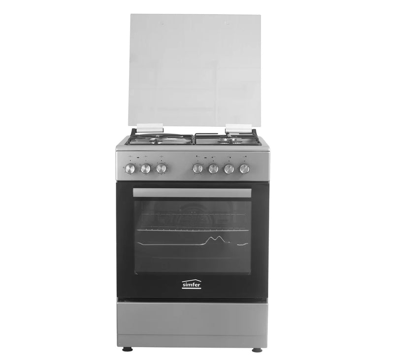 Simfer F6315SERIG 60x60 Standing Cooker – 3 Gas + 1 Electric Hotplate with Jet Valves – Fast Heating, Energy Efficient & Reliable Cooking Performance