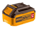 Ingco FBLI20021 20V 4.0Ah Lithium-Ion Battery Pack – High-Capacity Rechargeable Power Tool