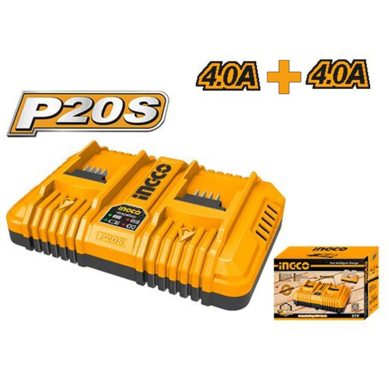 Ingco FCLI2082 P20S 2-port Lithium-Ion battery charger
