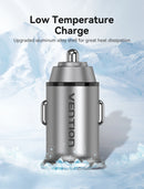 Vention FFFH0 Two-Port USB A+A(30+30) Car Charger Mini Style Aluminium Alloy Type
