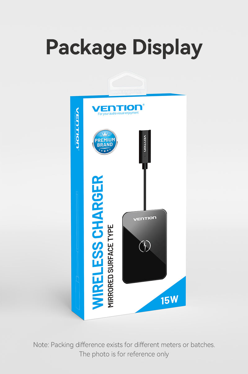 Vention FGBBAG Ultra-thin Wireless Charger 15W with Mirrored Surface - 0.05M