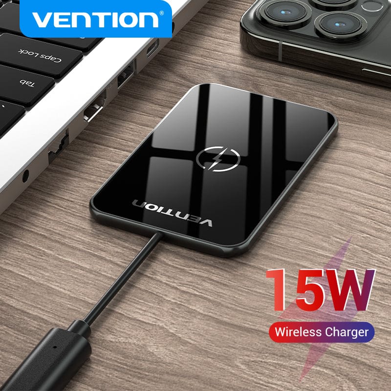 Vention FGBBAG Ultra-thin Wireless Charger 15W with Mirrored Surface - 0.05M