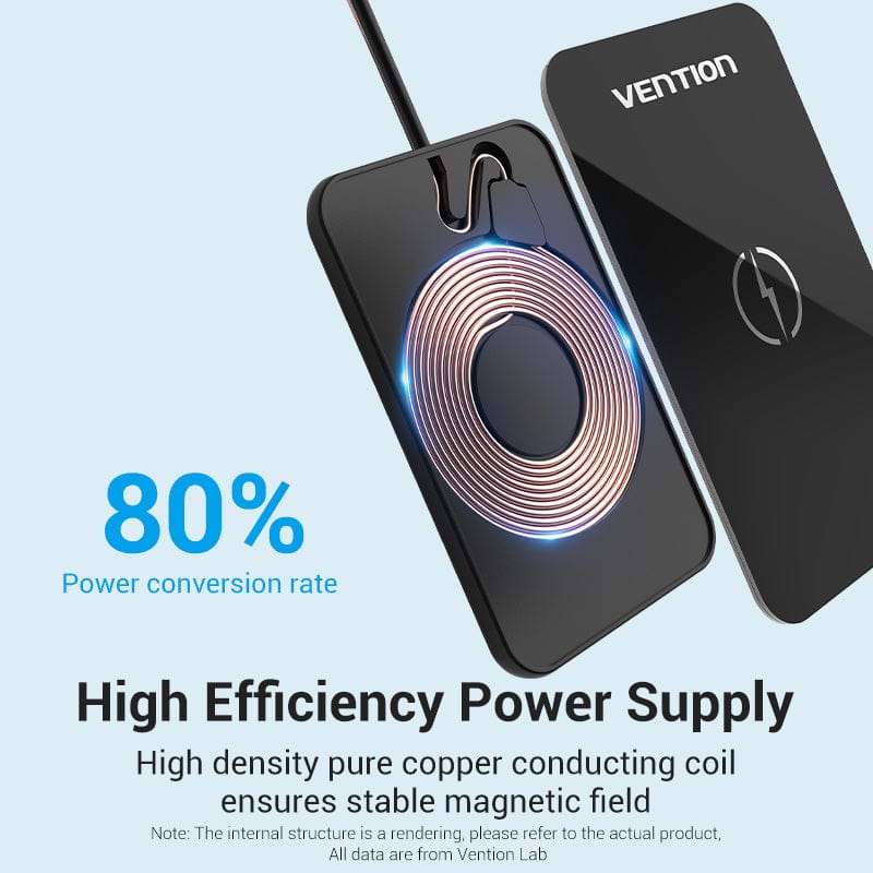 Vention FGBBAG Ultra-thin Wireless Charger 15W with Mirrored Surface - 0.05M