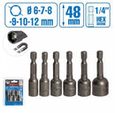 Fixtec FHID-6 48mm 6-Pcs Magnetic Nut Socket Set – Heavy Duty Automotive & Workshop Tool