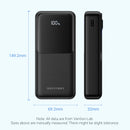 Vention FHPB0 Portable Power Bank - (Micro-USB + USB-C + USB-A + USB-A) with Built-in USB-C and Lightning Cables 20000mAh 22.5W